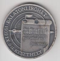 Bogár Lívia (1957-) 1982. "Éremgyűjtők Csoportja Keszthely / Balatoni Íróhét" ezüstpatináz...