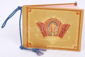 1930 Vitézi Rend Bálja jegyzetfüzet dombornyomott, aranyozott bőrkötésben, egykorú ceruzával (az első néhány lapon modern bejegyzések)