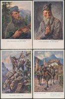 12 db régi, használatlan tiroli irredenta lap pinx. Th. Riss / 12 pieces unused Tyrolean irredenta postcards pinx. Th. Riss