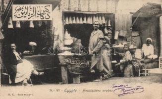 Egypte, Boutiquiers arabes / Arabian bazaar from Egypt, folklore (EK)