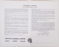 cca 1957 Morris Minor 1000 magyar nyelvű prospektus