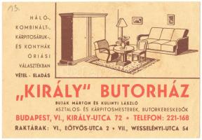 cca 1940 A "Király" Bútorház Király-utca 72. röplapja