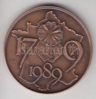Fritz Mihály (1947-) 1989. "MÉE Szeged / Francia Forradalom 1789" Br emlékérem (42,5mm) T:...
