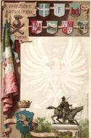 Italian military, artillery, coat of arms litho