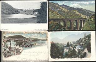 6 db régi, külföldi városképes lap, az egyik 1897-ből