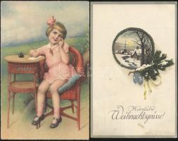 11 db régi, vegyes tematikájú motívumlap