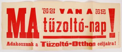 cca 1930 Tűzoltónap falragasz / Firemens day poster