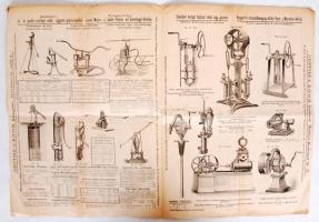 cca 1890 Tűzoltószerek reklámnyomtatvány. Geittner és Rausch / fire brigade accessories commercial 5...