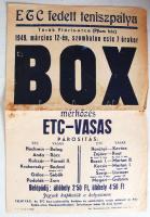 1949 ETC Vasas box meccs plakát 25x38 cm