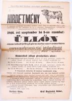 1906 Üllői marhavásár plakát 31x43 cm