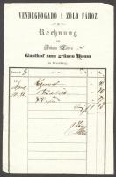 1847 Pozsony Zöld fa fogadó számla / Pressburg inn invoice