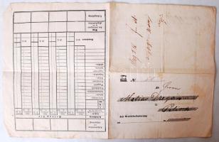 1857 Vasúti fuvarlevél Pesth-Pilisch / Railroad bill of freight