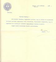 1935 Ravasz László püspök saját kézzel aláírt levele