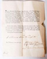 1799 gr. Eszterházy Károly halotti értesítője gr. Eszterházy János és gr. Eszterházy Ferenc saját ke...