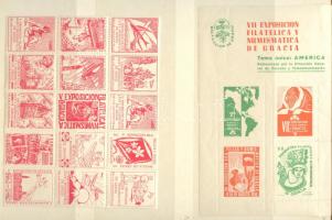 Spanyol levélzáró kisívek / Spain poster stamps sheet