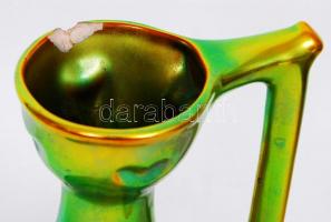 Zsolnay eozinos kancsó, több helyen sérült, m:28 cm