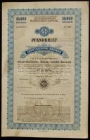 Ausztria / Bécs 1906. Záloglevél 10.000K-ról szelvényekkel Austria / Vienna 1906. "Österreichische Boden-Credit-Anstalt Pfandbrief 10.000 Kronen" with coupons