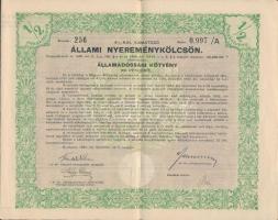 1941. "A Jegyző Árvaházi Kereskedelmi Részvénytársaság részvénye 16P-ről szelvényekkel + Állami...