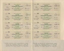 1941. "A Jegyző Árvaházi Kereskedelmi Részvénytársaság részvénye 16P-ről szelvényekkel + Állami...