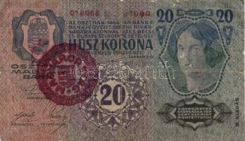 1912. 100K (4x) + 1913. 20K II. kiadás (5x) + 1914. 50K + 1915. 10K (3x) + 1918. 10.000K mindegyik b...