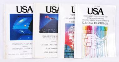 4 db Usa folyóirat. Az Usa társadalmi, gazdasági politikai és kulturális témáival foglalkozó újság.