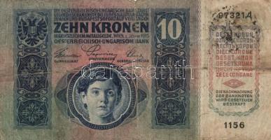 1902-1915. 10K (3x) + 20K főtípus és II. kiadás (7x) + 100K (2x) + 1000K mindegyik bankjegy fekete r...