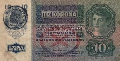 1902-1915. 10K (3x) + 20K főtípus és II. kiadás (7x) + 100K (2x) + 1000K mindegyik bankjegy fekete r...