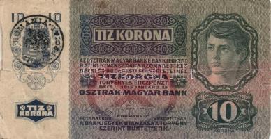 1902-1915. 10K (3x) + 20K főtípus és II. kiadás (7x) + 100K (2x) + 1000K mindegyik bankjegy fekete r...