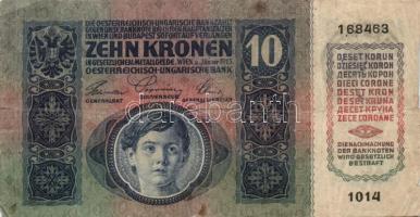 1902-1915. 10K (3x) + 20K főtípus és II. kiadás (7x) + 100K (2x) + 1000K mindegyik bankjegy fekete r...