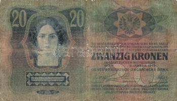1902-1915. 10K (3x) + 20K főtípus és II. kiadás (7x) + 100K (2x) + 1000K mindegyik bankjegy fekete r...