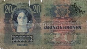 1902-1915. 10K (3x) + 20K főtípus és II. kiadás (7x) + 100K (2x) + 1000K mindegyik bankjegy fekete r...