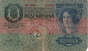 1902-1915. 10K (3x) + 20K főtípus és II. kiadás (7x) + 100K (2x) + 1000K mindegyik bankjegy fekete r...