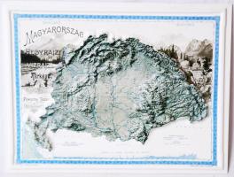 Magyarország hegyrajzi és vízrajzi domború műanyag térképe 22,5x17 cm