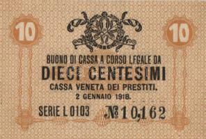 Olaszország/Velence/osztrák-magyar megszállás 1918. 5c + 10c + 50c (2x) + 1L (3x) + 2L (2x) + 10L (2...