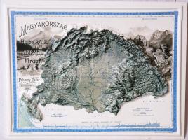 Magyarország hegyrajzi és vízrajzi domború műanyag térképe 22,5x17 cm