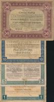 Montenegro/Cetinje 1917. K.u.K. utalvány 1, 5, 10, 50 perperről T:III,III-,IV Montenegro/Cetinje 1917. "K.u.K." voucher about 1, 5, 10, 50 Perper C:F,VG,G