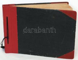 cca 1939-1950 Házi készítésű fotóalbum sok városképes képpel Esztergom, Kecskemét, Bp., Állatkert, k...