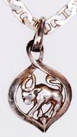 Ezüst nyaklánc ezüst bika medállal / Silver necklace with bull medal 16,2g (0,925)