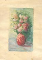 Rátkay 960 jelzéssel: Virág csendélet. akvarell 14x23 cm
