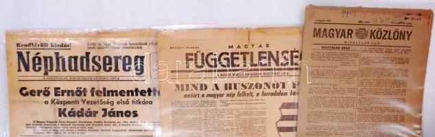 Régi újságok 1867-től az 1956-os forradalomig. Idők tanúja, Magyar Közlöny, Néphadsereg Magyar Nemze...