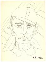 K.A. 1960 jelzéssel 2 db tus, papír, 20×15 cm