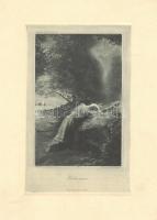 Gethsemáné kert, rézkarc, papír és Kislányok, színes nyomat 28×21 cm