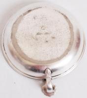 cca 1930 Ezüstözött alpakka vajtartó Art Krupp Berndorf jelzéssel, "Torkos étterem" gravír...