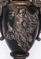 cca 1900 Szecessziós kerámia padlóváza női aktokkal. Néhány kisebb lepattanással, de összességében j...