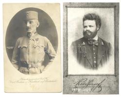 1915 Képeslap: Karl Freiherr tábornok  és fotóreprodukció:Keövi József hajóstiszt