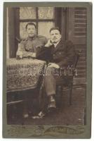 cca 1910 Söröző katonák keményhátú fotó