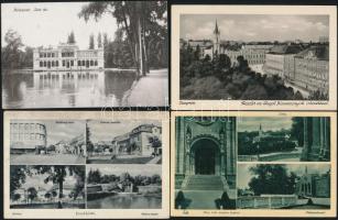6 db régi városképes lap a történelmi Magyarország területéről