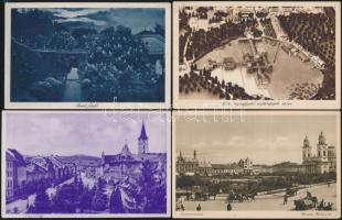 13 db régi városképes lap a történelmi Magyarország területéről