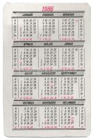 1986 ÁFÉSZ fém kártynaptár