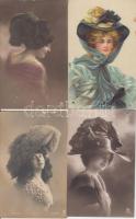 Hölgyek kalapban 4 db lap 1910-1915